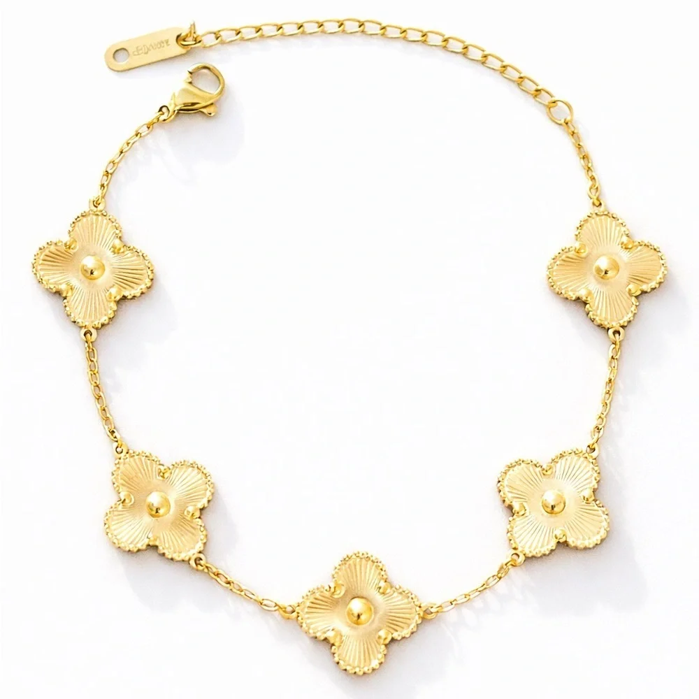 18K Gold Clover Bracelet (7700)